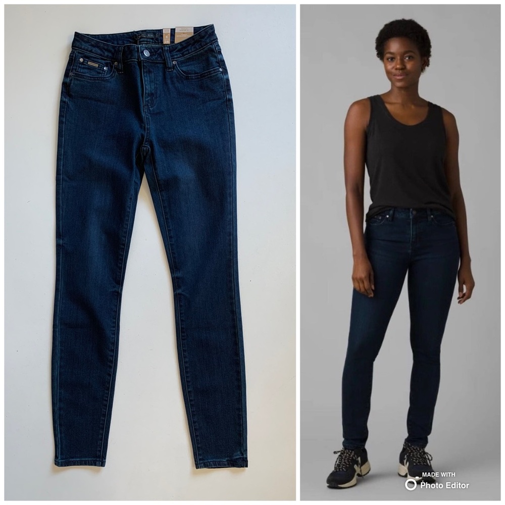 Prana Sienna Skinny Jeans Size 6 Deep Blue Organic Cotton Denim NWT